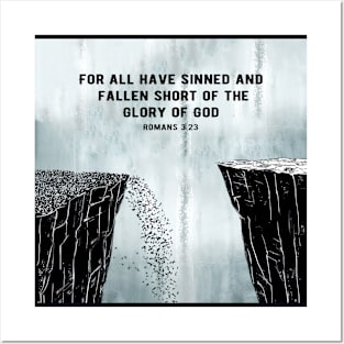 Romans 3:23 Cliff Imagery T-Shirt Posters and Art